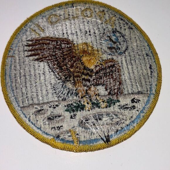 Vtg/Original Apollo 11 XI BIG Crew Patch Texas Art Embroider NASA+ parking pass - Picture 4 of 7